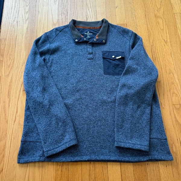 Woolrich Snap Pullover Fleece Size XXL Blue Heather Pocket