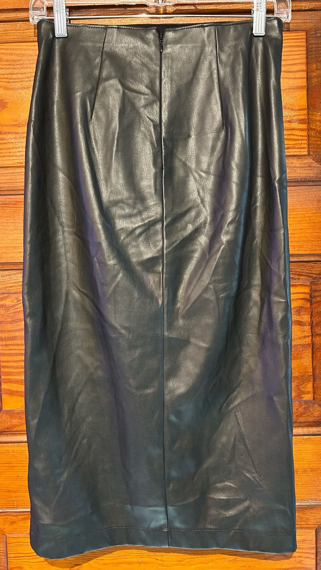 Abercrombie & Fitch Vegan Leather Midi Skirt Size XS Black 6