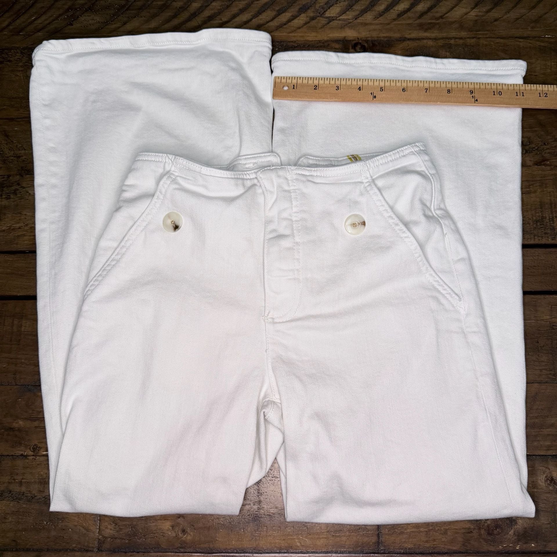 Maeve by Anthropologie Sailor Pants Size 25 White Denim Wide Leg 2
