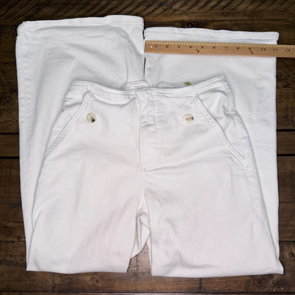 Maeve by Anthropologie Sailor Pants Size 25 White Denim Wide Leg
