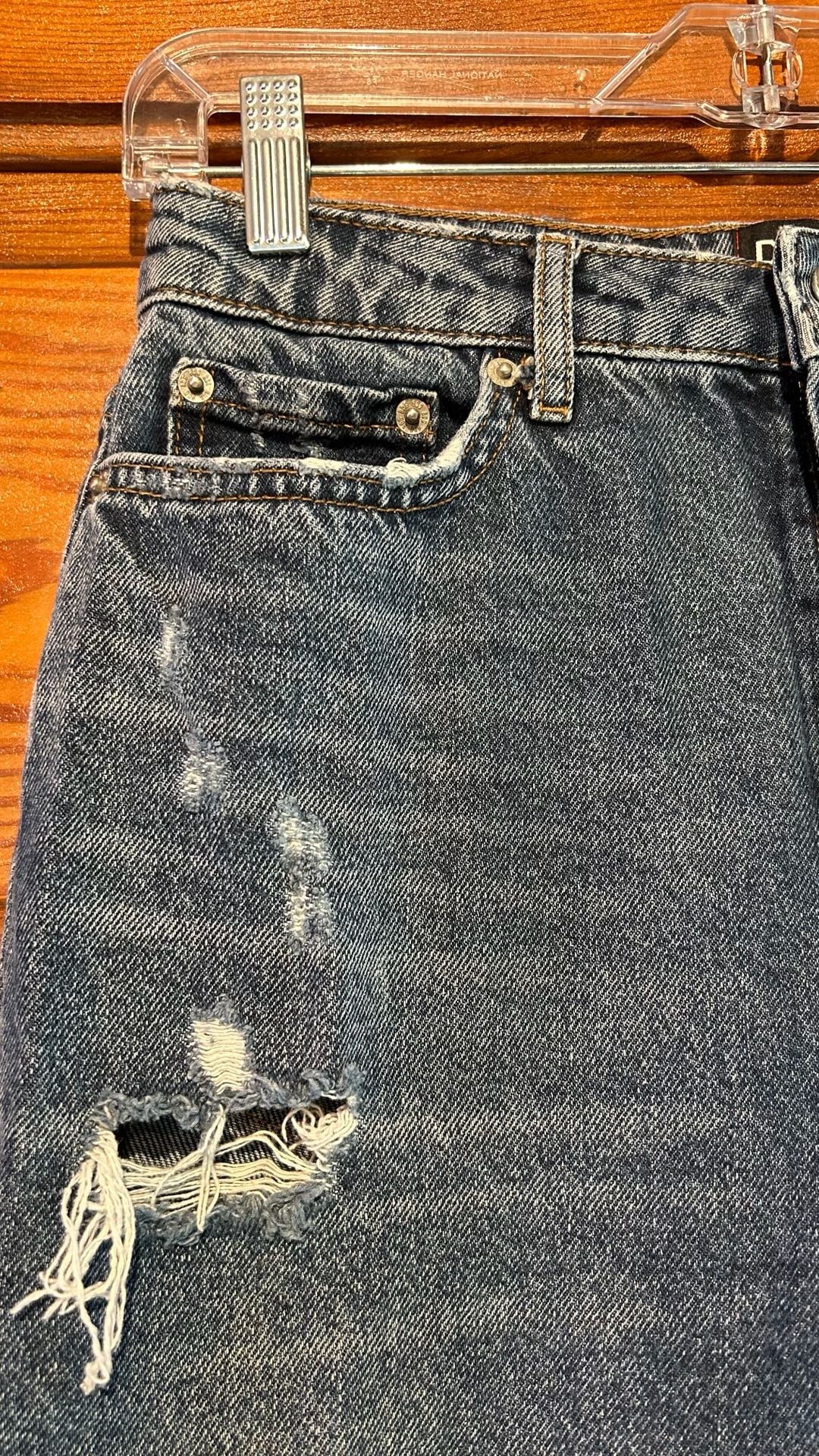 BDG High Rise Straight Jeans Blue Distressed 4