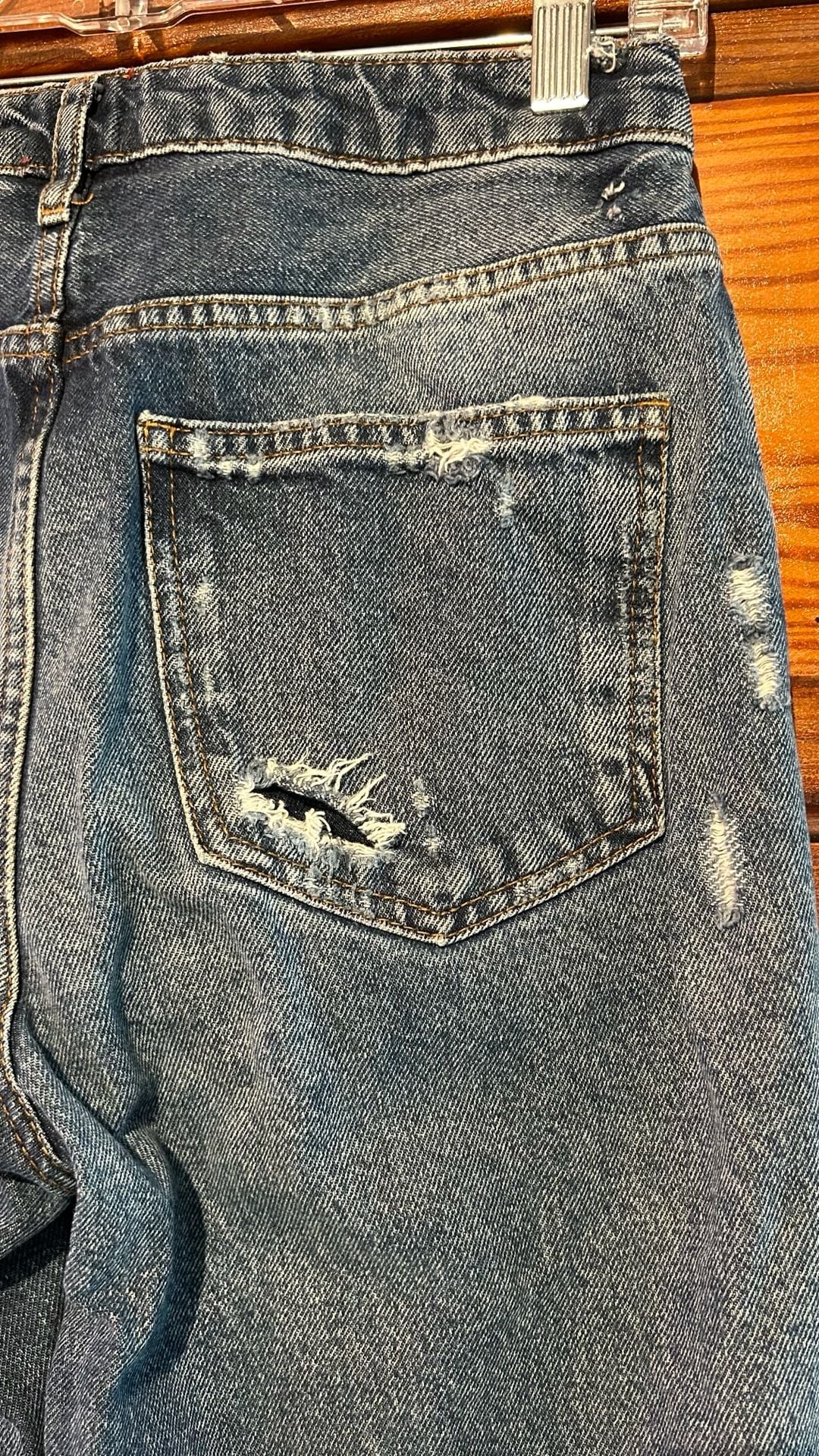 BDG High Rise Straight Jeans Blue Distressed 8