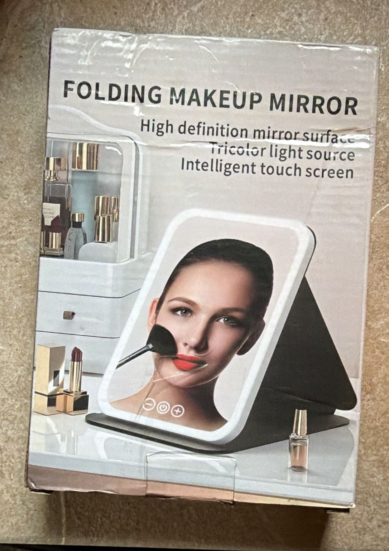 PINK COLOR Folding Makeup Mirror LED Lighted Vanity Mirror 1