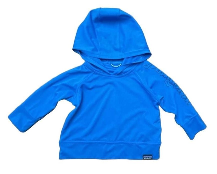 Patagonia Capilene Hoodie Size 3-6M Blue Sun Hooded Shirt 2