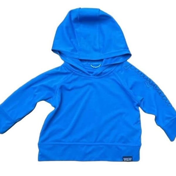 Patagonia Capilene Hoodie Size 3-6M Blue Sun Hooded Shirt