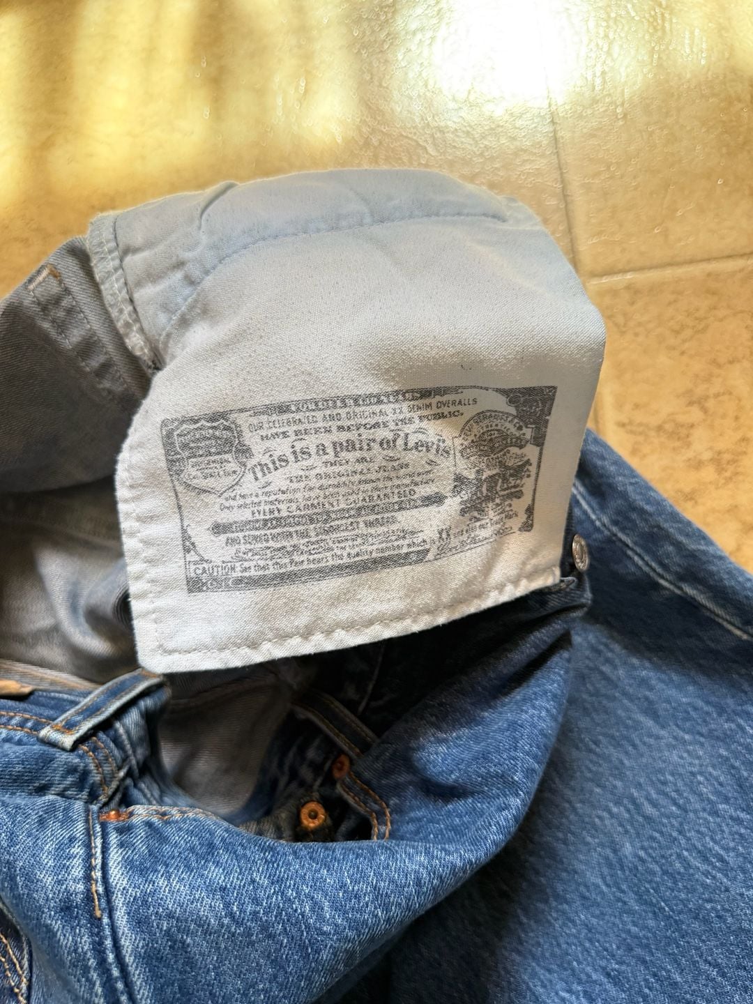 Levi's 501 Jeans Size W33 L34 Blue Denim Button Fly 6