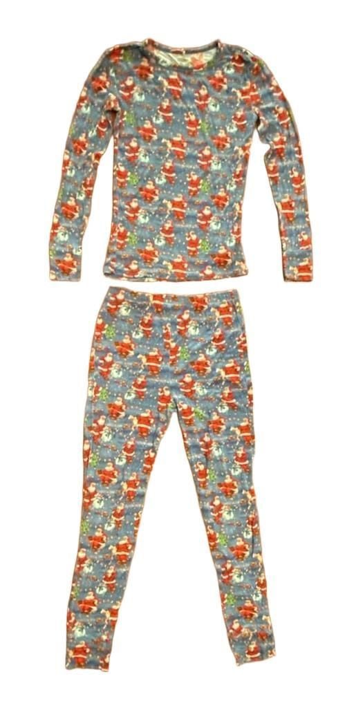 Posh Peanut Pajama Set Size 10Y-12Y Blue Santa Claus Christmas Long Sleeve 1