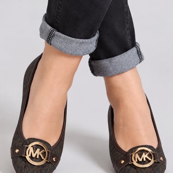 Michael Kors Fulton Moccasin Brown Signature Logo Flats Size 9 M 