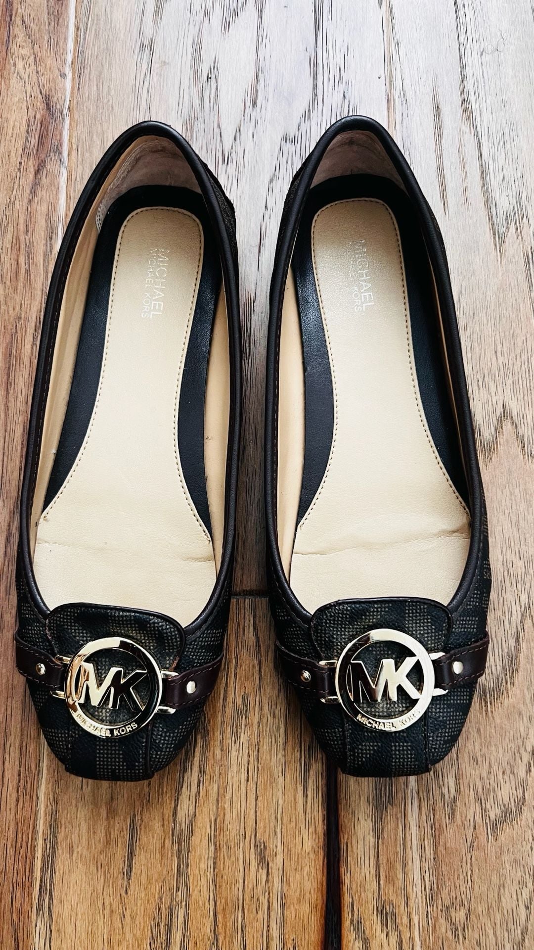 Michael Kors Fulton Moccasin Brown Signature Logo Flats Size 9 M 3
