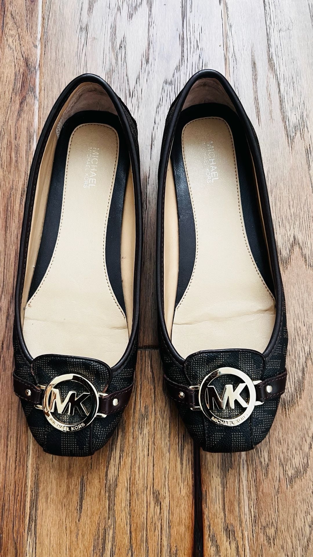 Michael Kors Fulton Moccasin Brown Signature Logo Flats Size 9 M 4
