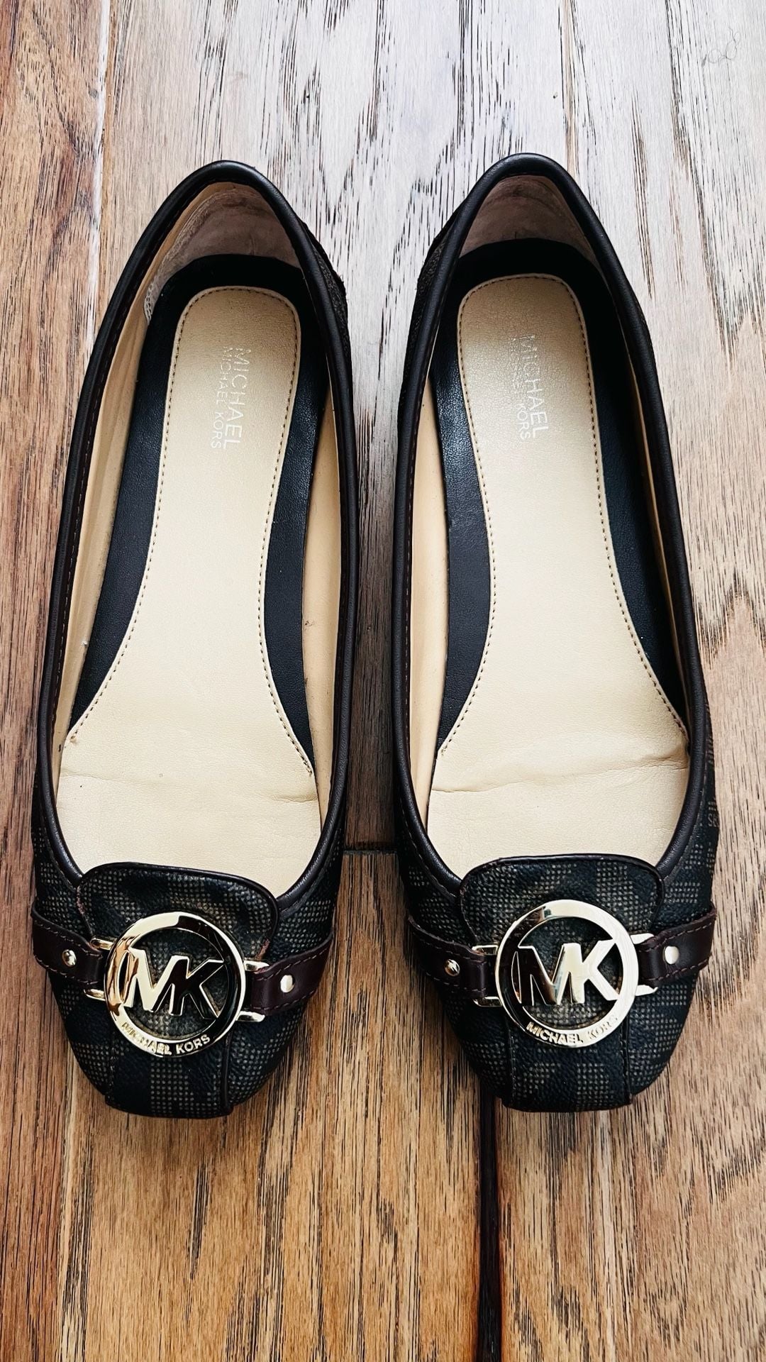 Michael Kors Fulton Moccasin Brown Signature Logo Flats Size 9 M 5