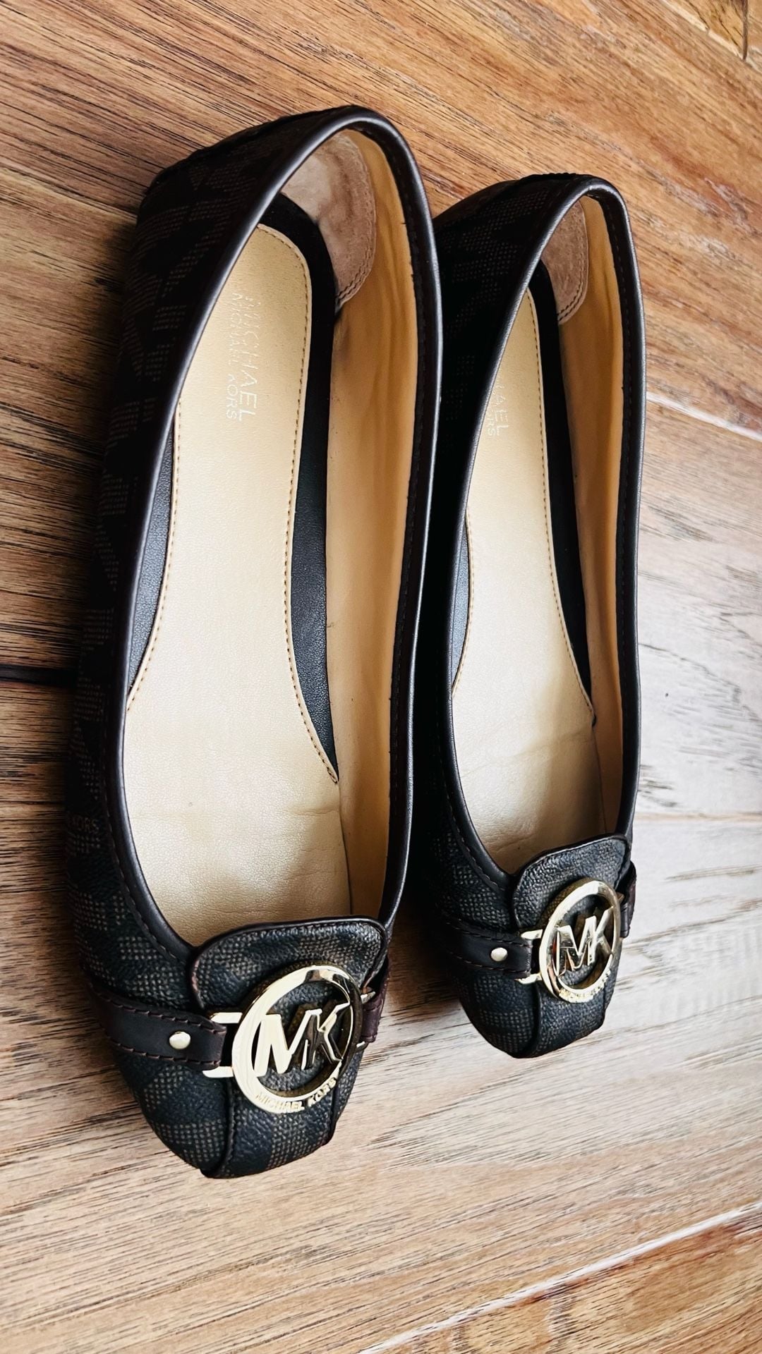 Michael Kors Fulton Moccasin Brown Signature Logo Flats Size 9 M 6
