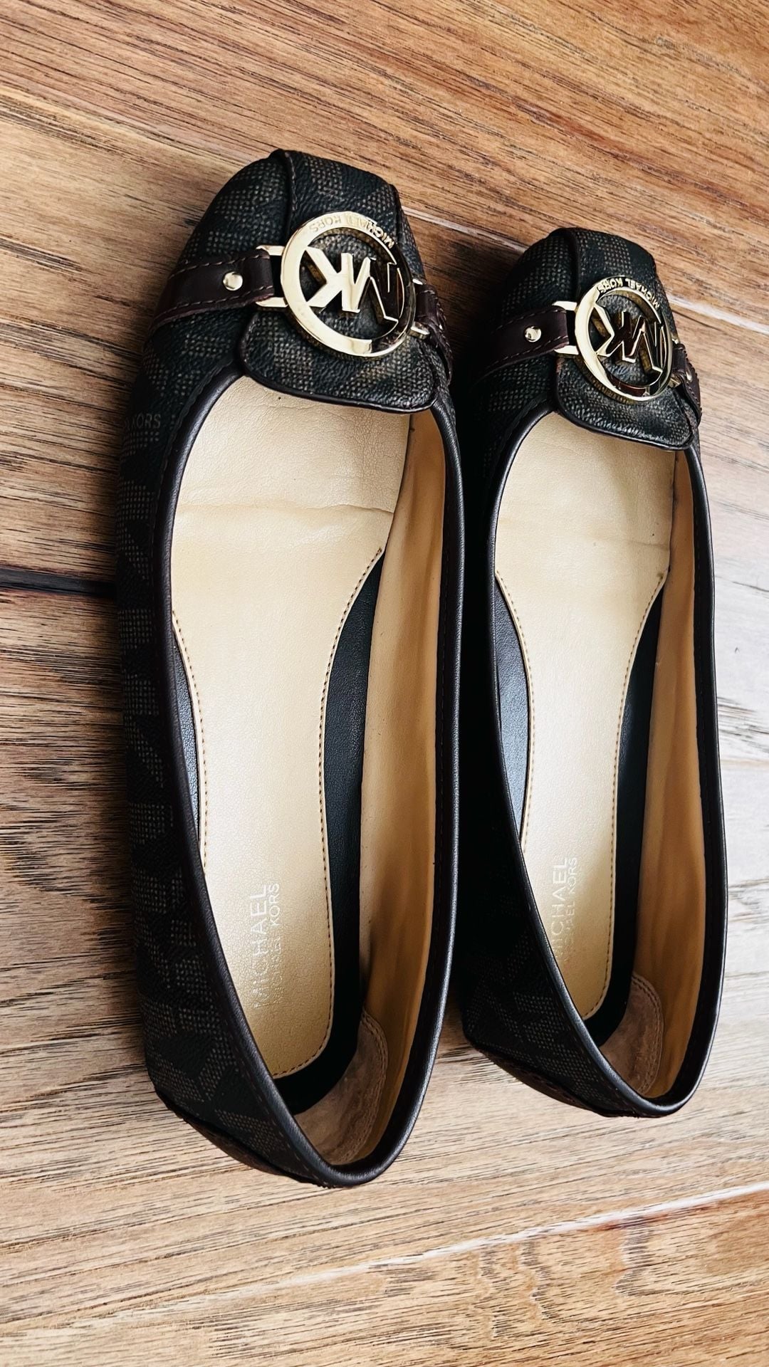 Michael Kors Fulton Moccasin Brown Signature Logo Flats Size 9 M 7