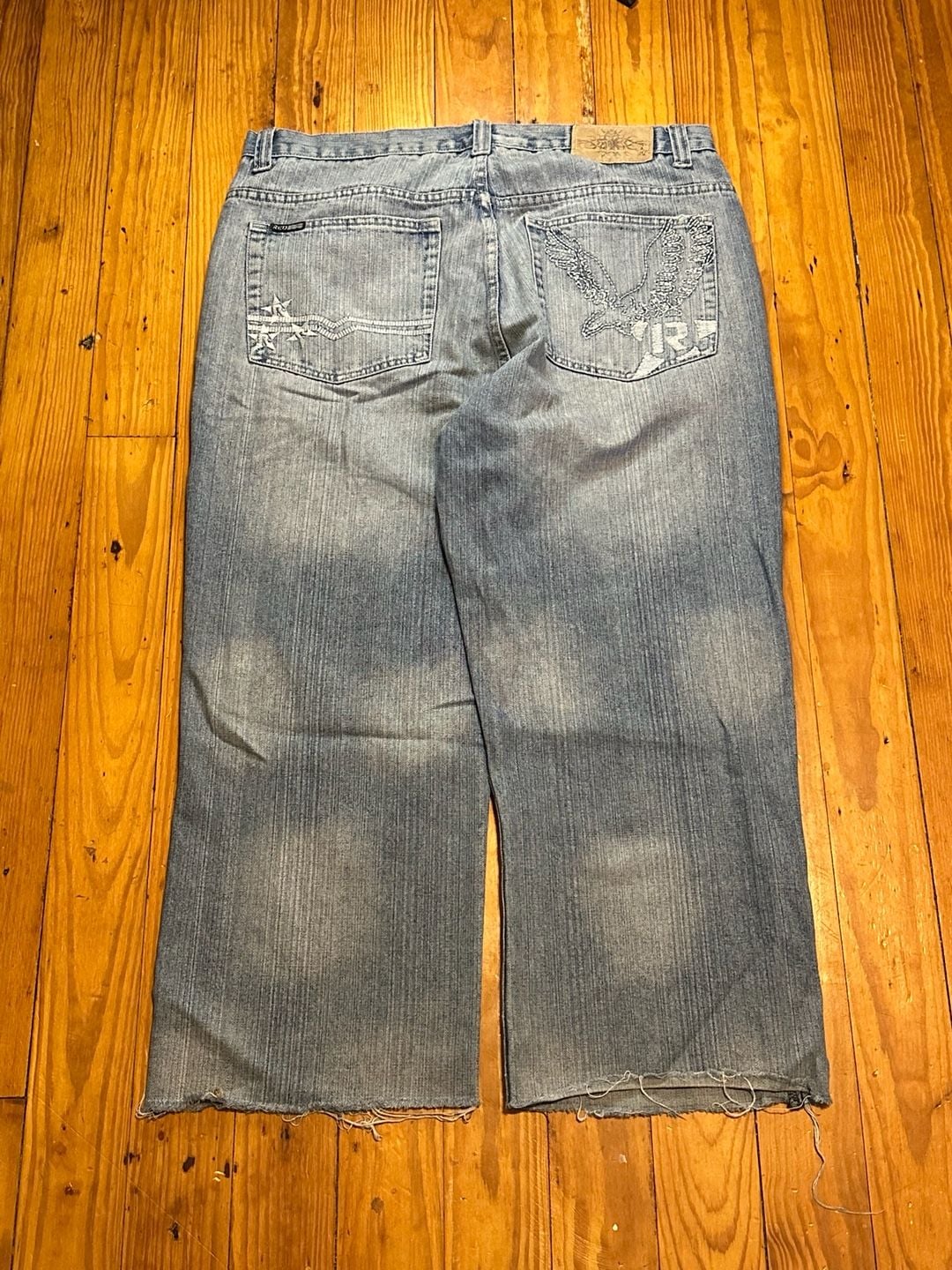 RJ Intelligent Design Jeans Size 38x30 Light Wash Distressed Y2K 3