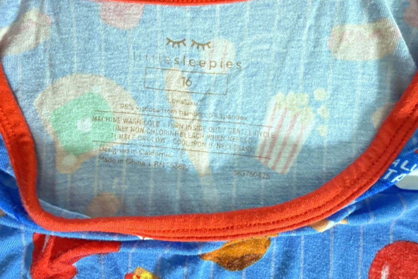 Little Sleepies Short Sleeve Pajama Set Size 16 All Star Blue 2