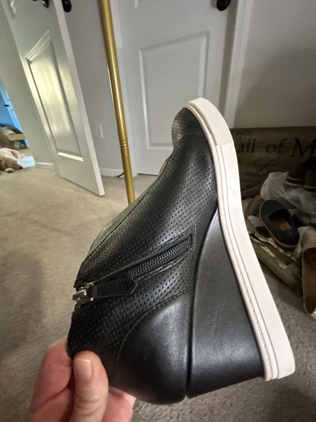 Linea Paolo Felicia Wedge Sneaker Bootie Black Leather 8