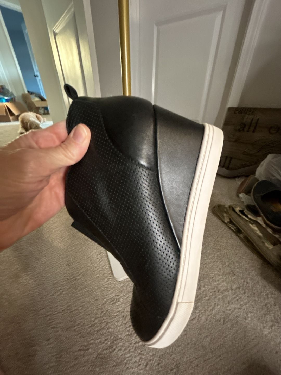 Linea Paolo Felicia Wedge Sneaker Bootie Black Leather 9