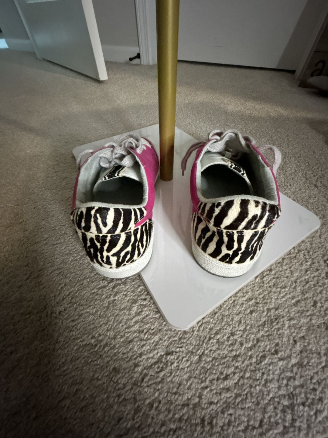 SHUSHOP Paulina Hot Pink Zebra Sneakers Size 8.5 3