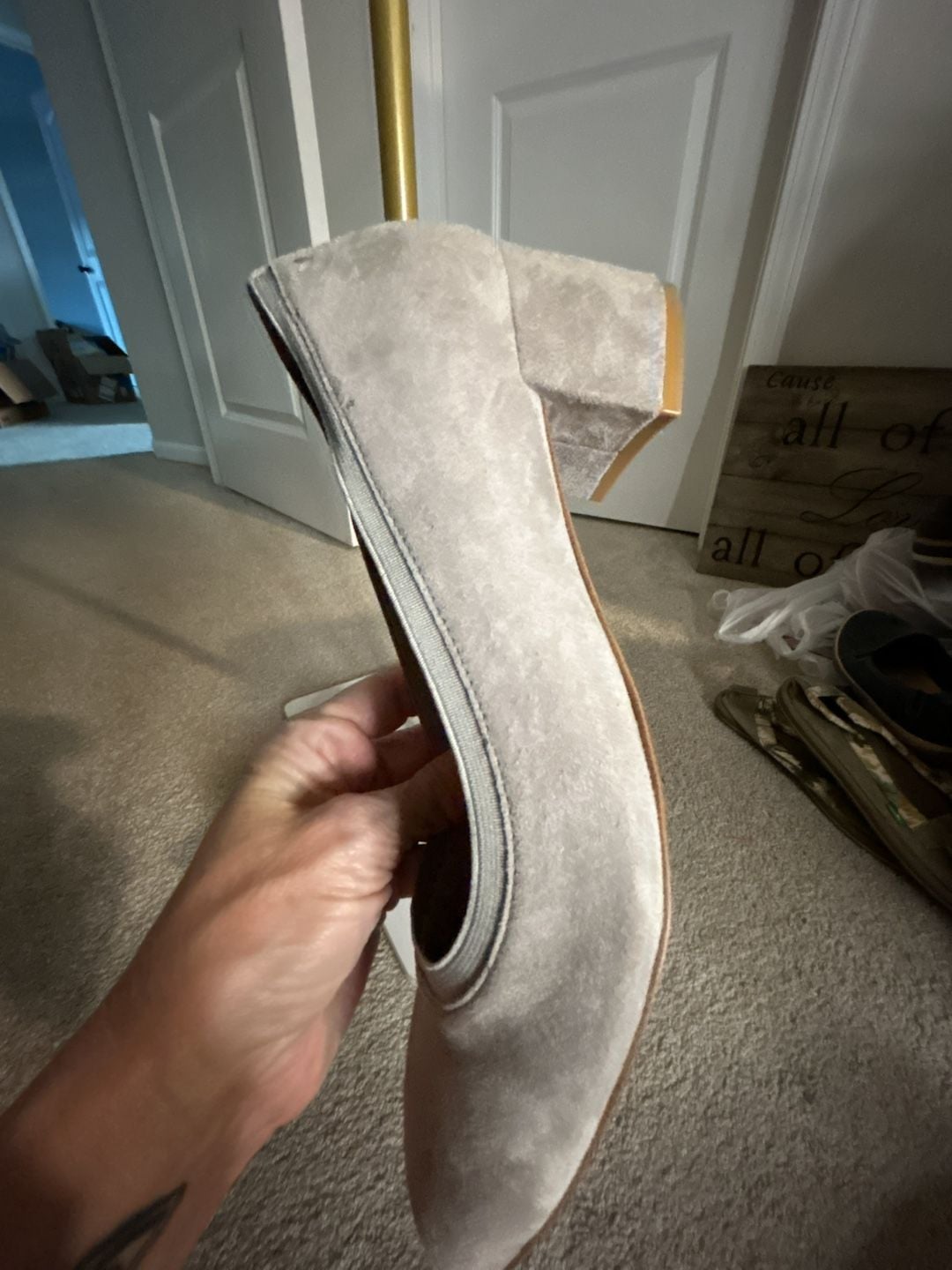Vionic Natalie Block Heel Pumps Grey Suede Size 8 8