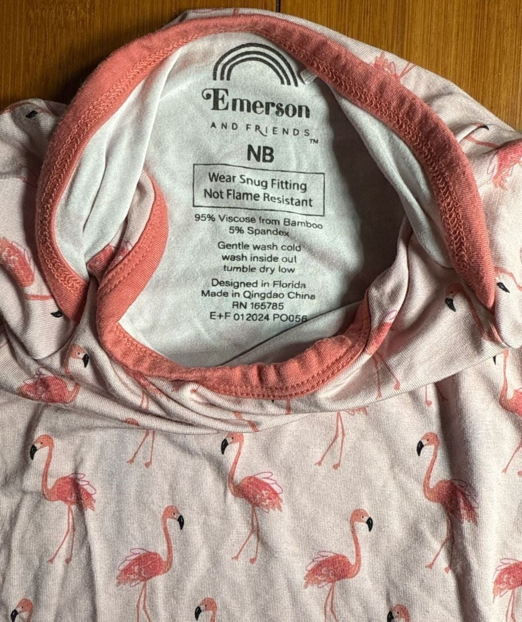 Emerson and Friends Sleep Gown NB Flamingo Bamboo 3