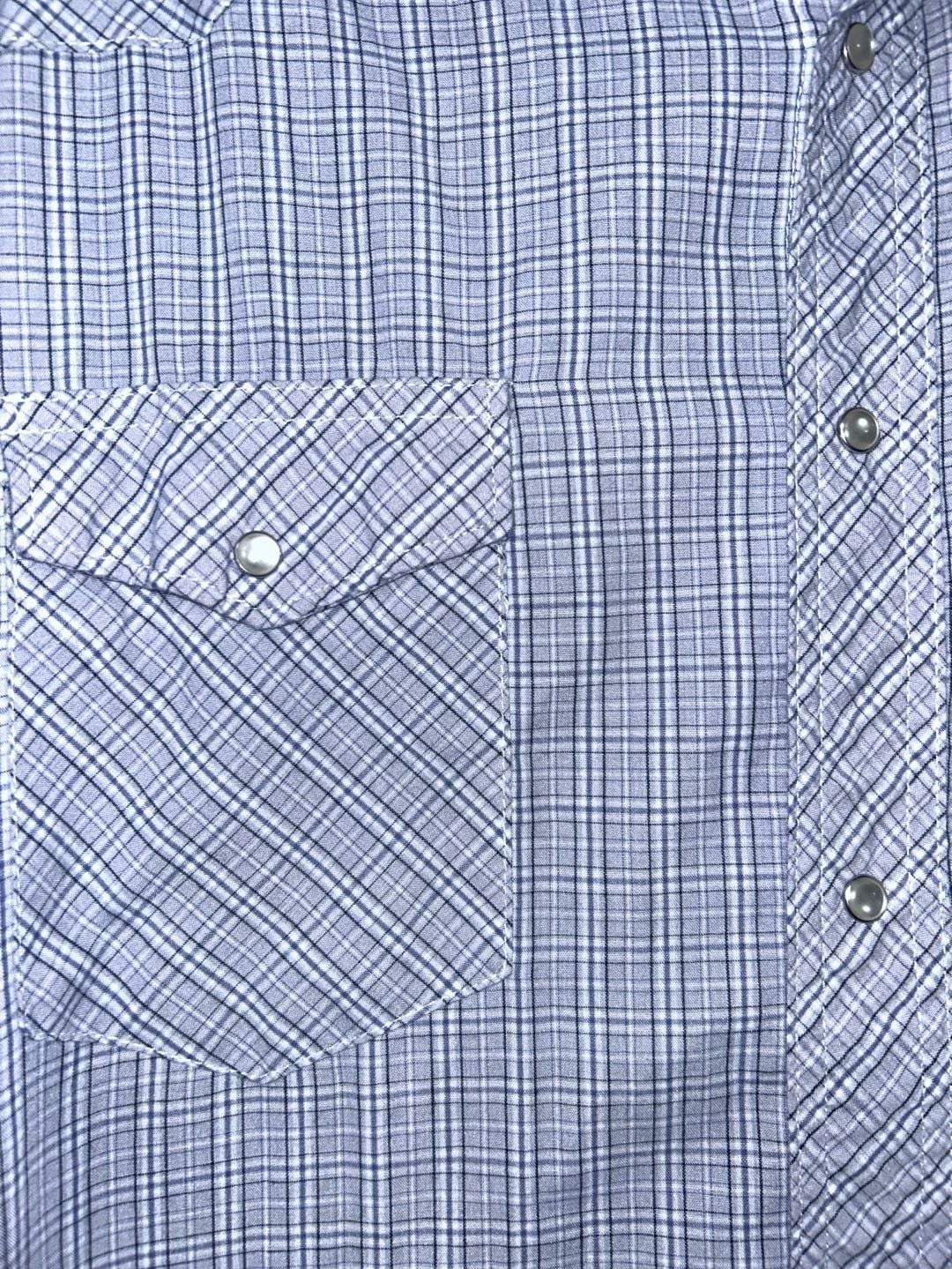 Wrangler Western Shirt Size 3X Blue Plaid Short Sleeve 3