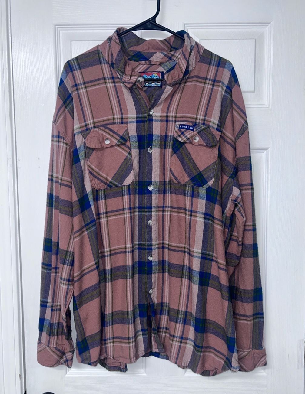 Burlebo Plaid Flannel Button Down Shirt Size 2XL 2