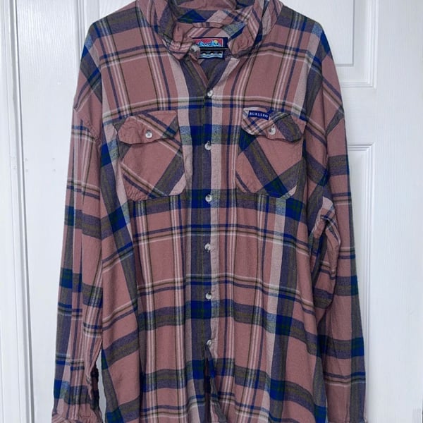Burlebo Plaid Flannel Button Down Shirt Size 2XL