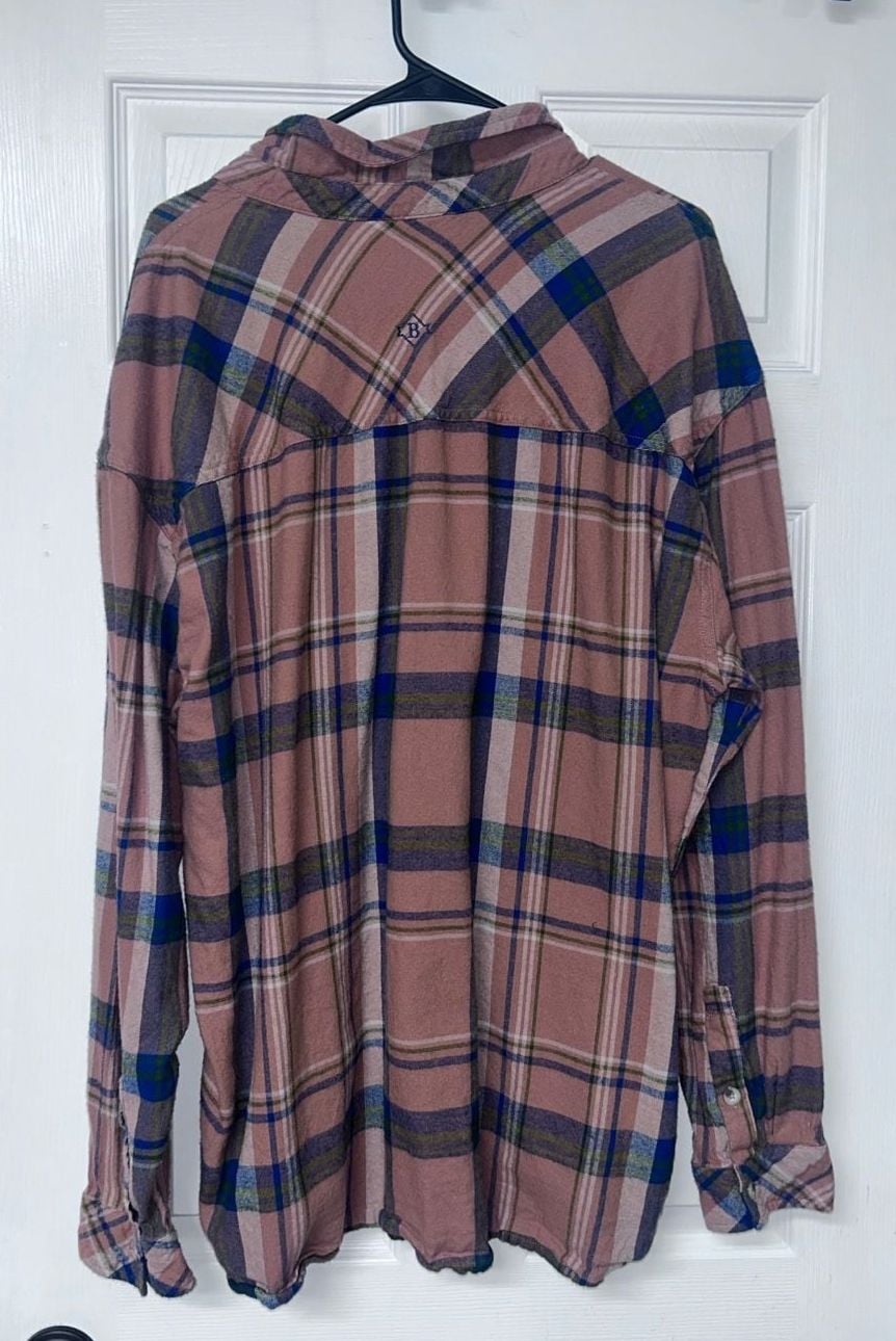 Burlebo Plaid Flannel Button Down Shirt Size 2XL 5