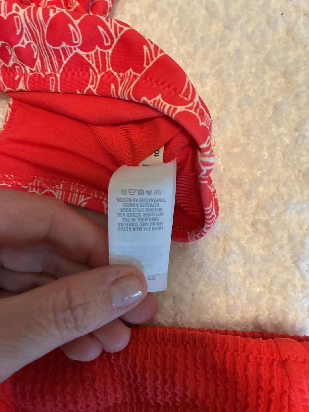 Aerie Orange Red White Heart Scoop Bikini Size S Z117 4