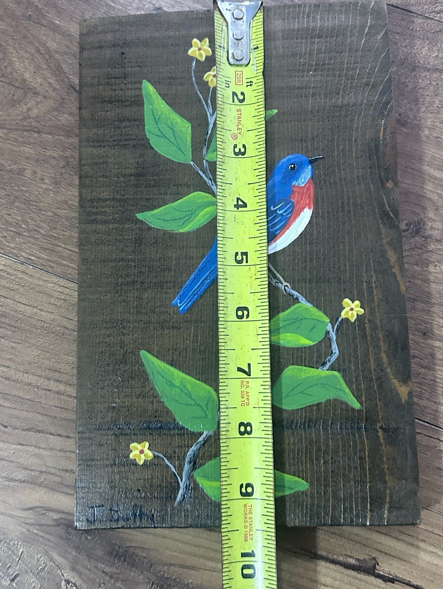 J. Duffy Hand Painted Wooden Bird Art Decor 5