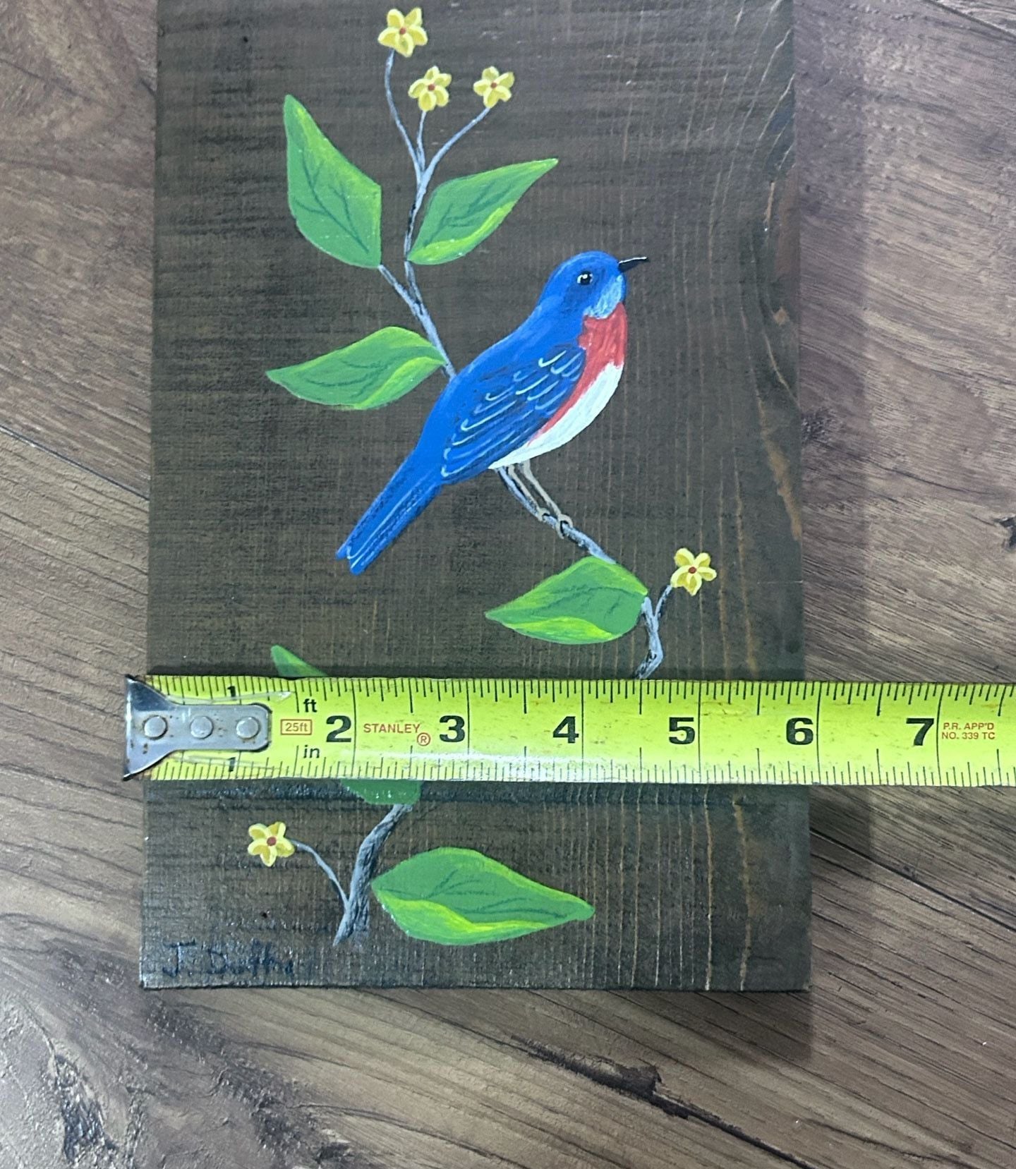 J. Duffy Hand Painted Wooden Bird Art Decor 6