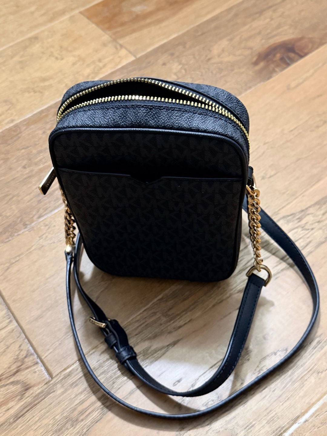 Michael Kors Jet Set Travel MD North South Chain Crossbody Flight Bag Black 5