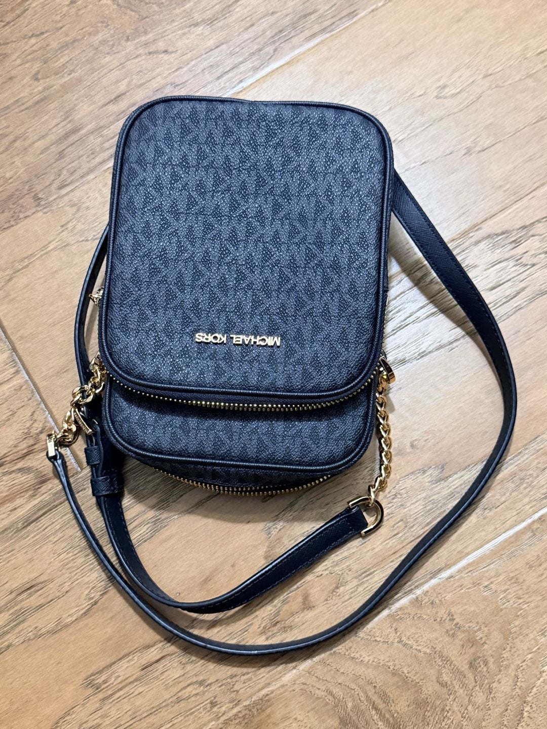 Michael Kors Jet Set Travel MD North South Chain Crossbody Flight Bag Black 8