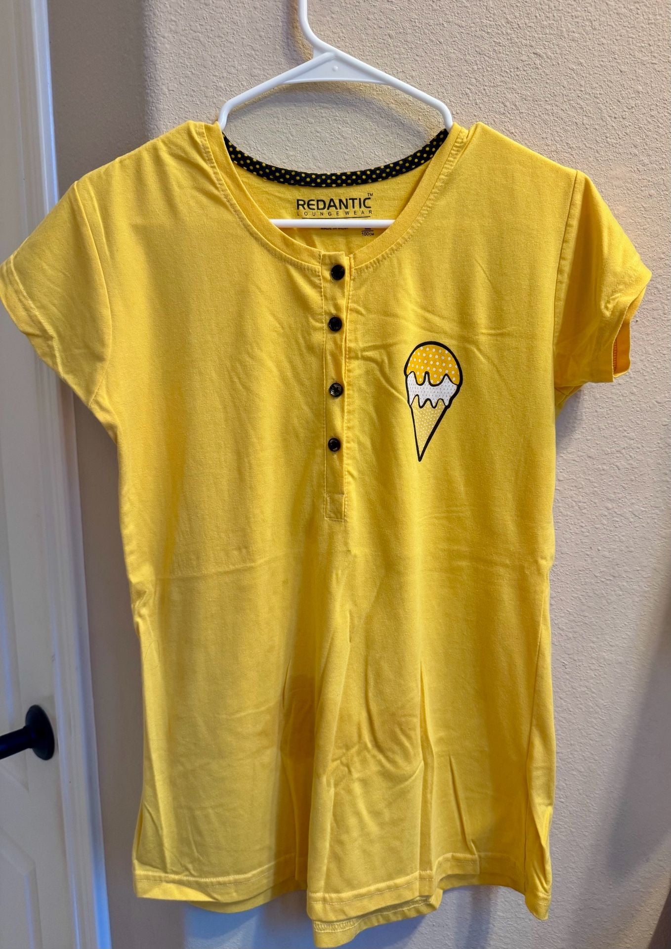 Redantic Loungewear Yellow Ice Cream Pajamas Size 10 1