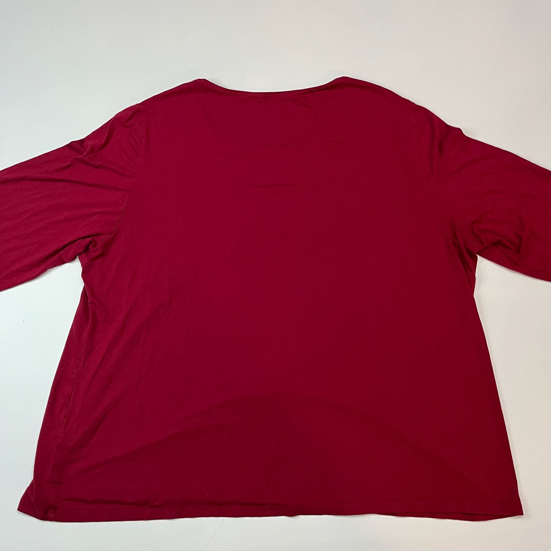 Eileen Fisher Woman T-Shirt Size 2X Red Scoop Neck Short Sleeve 9