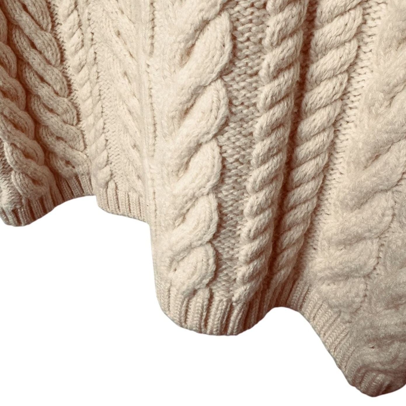 Paul James Cable Knit Sweater Cream Wool SZ S 6