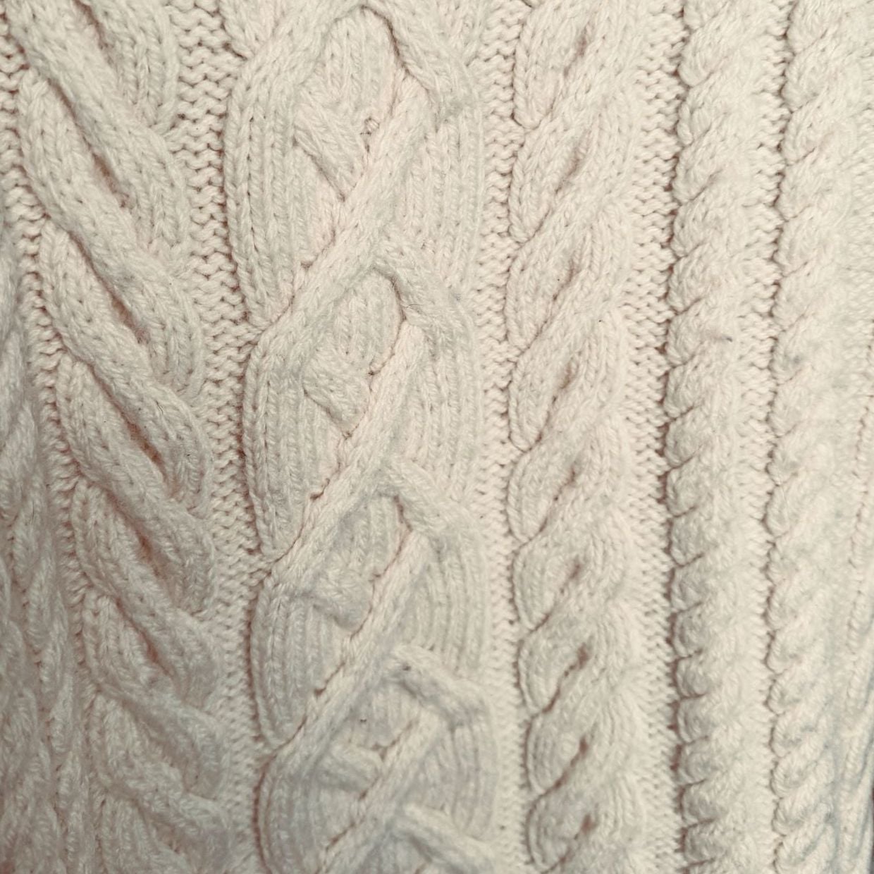 Paul James Cable Knit Sweater Cream Wool SZ S 8
