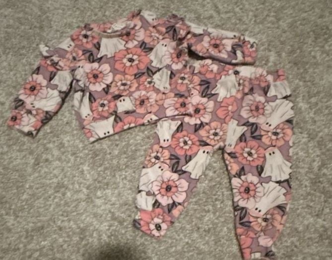 Jessica Simpson Outfit Set Size 12M Pink Ghost Floral 1