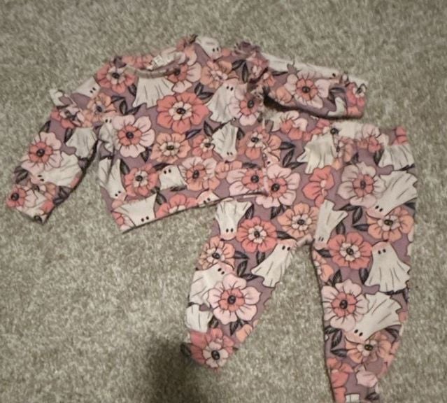 Jessica Simpson Outfit Set Size 12M Pink Ghost Floral 2