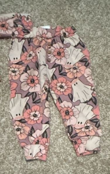 Jessica Simpson Outfit Set Size 12M Pink Ghost Floral 6