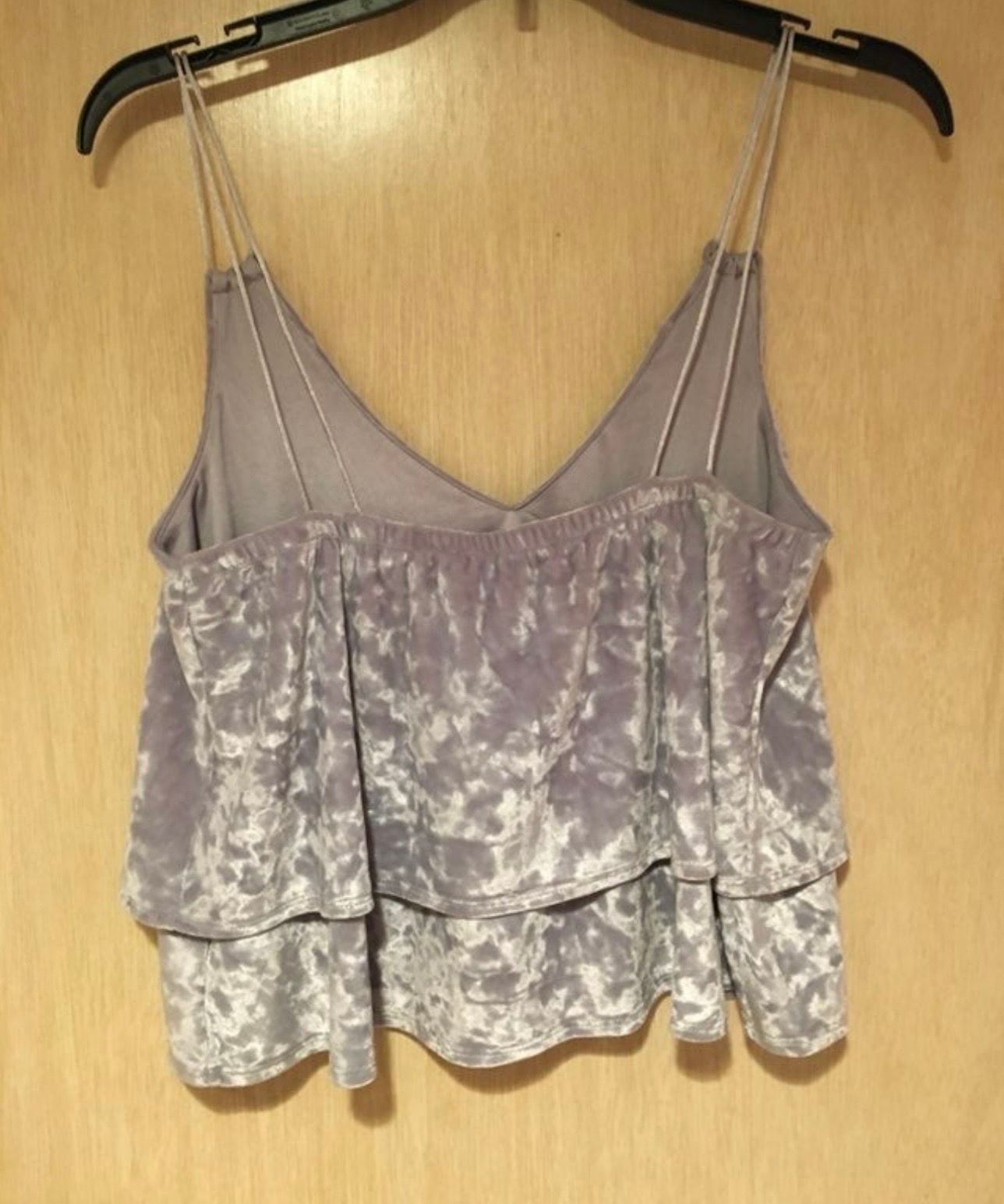 Express One Eleven Crushed Velvet Cami Tank Top Size XS Grey Layered 4