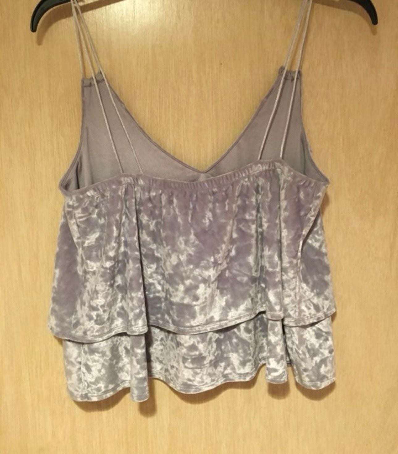 Express One Eleven Crushed Velvet Cami Tank Top Size XS Grey Layered 5