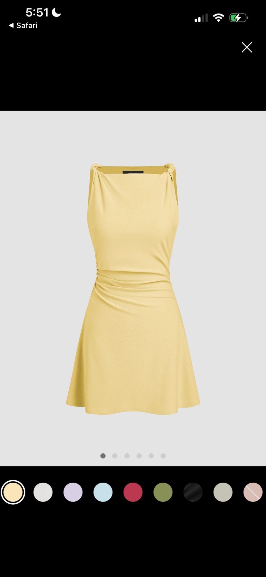 Cider Knotted Sleeveless Ruched Mini Dress Yellow 2