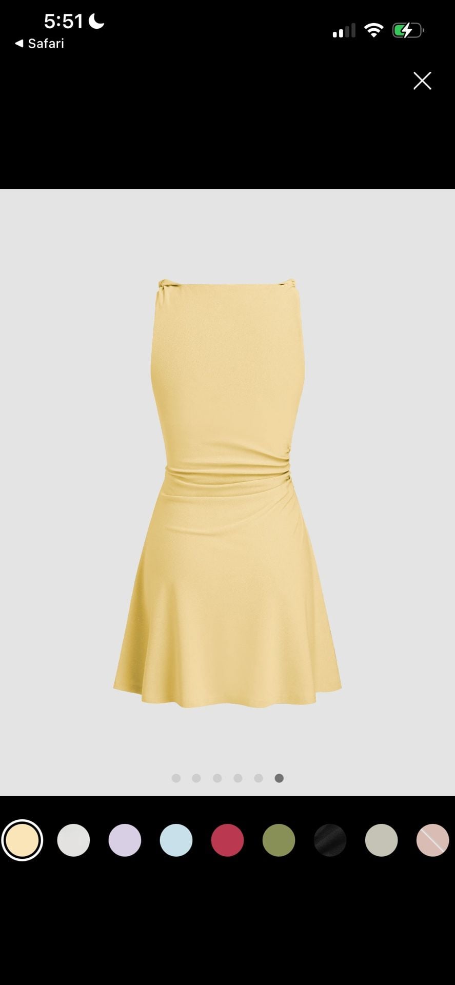 Cider Knotted Sleeveless Ruched Mini Dress Yellow 4