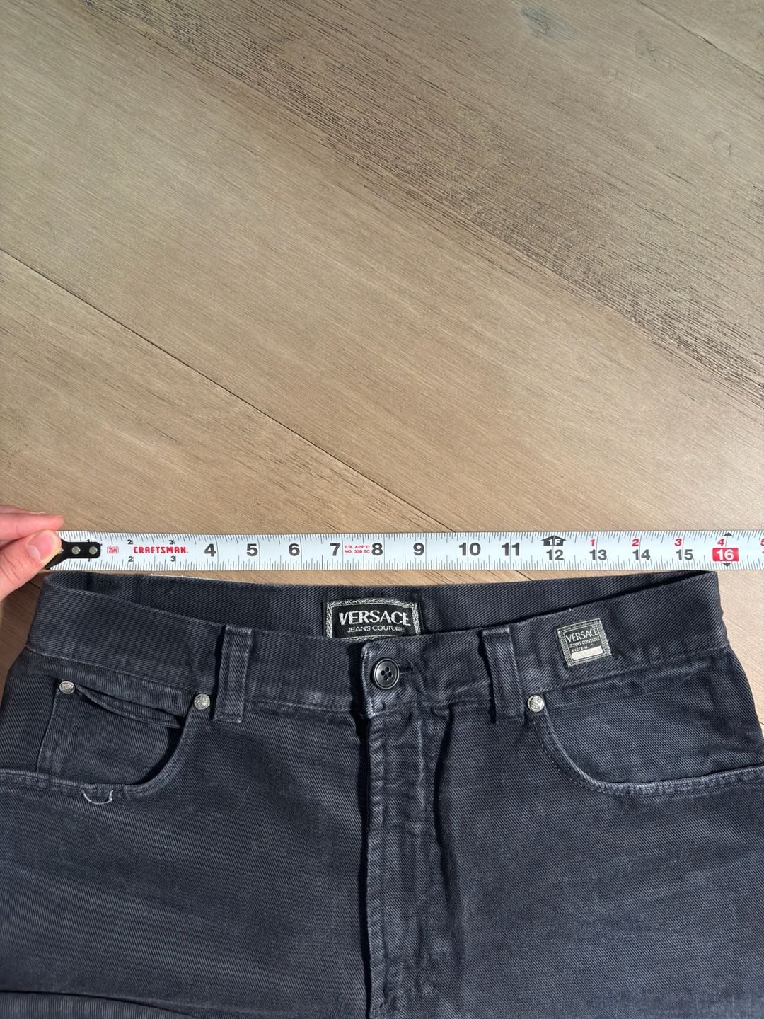 Vintage Versace Jeans Couture Jeans Size 30 Black Denim 11