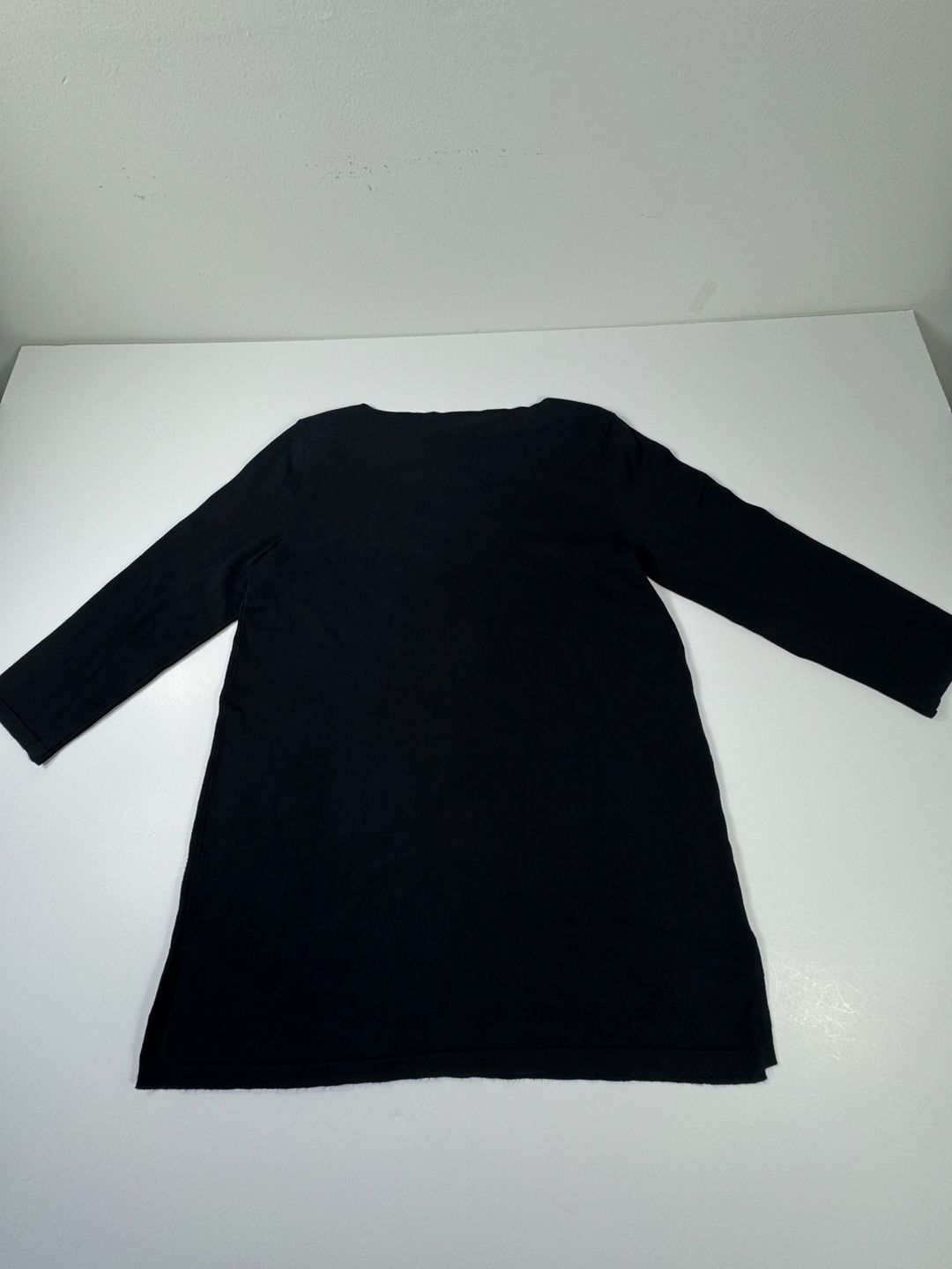 Spense Embellished Neckline Sweater Size L Black 3/4 Sleeve 5