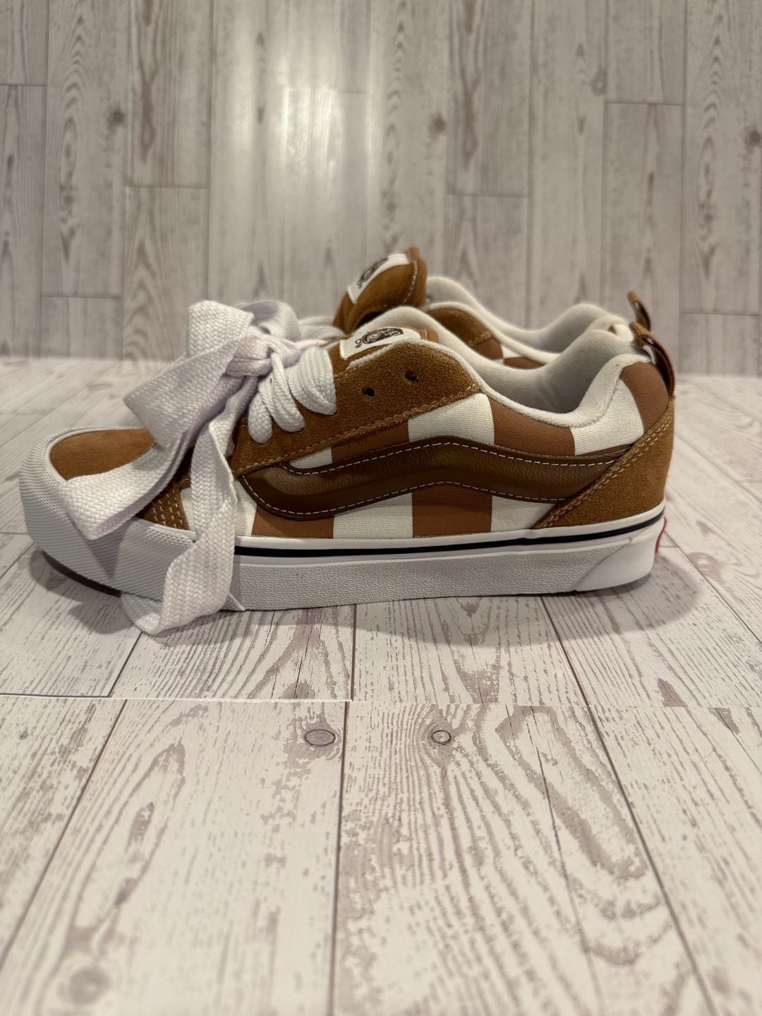 Vans Knu Skool Size Men's 6.0 / Women's 7.5 Brown Checkerboard 5
