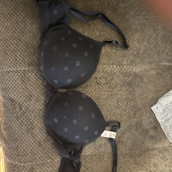 Victoria's Secret Push-Up Bra Size 32C Black Mesh Dot