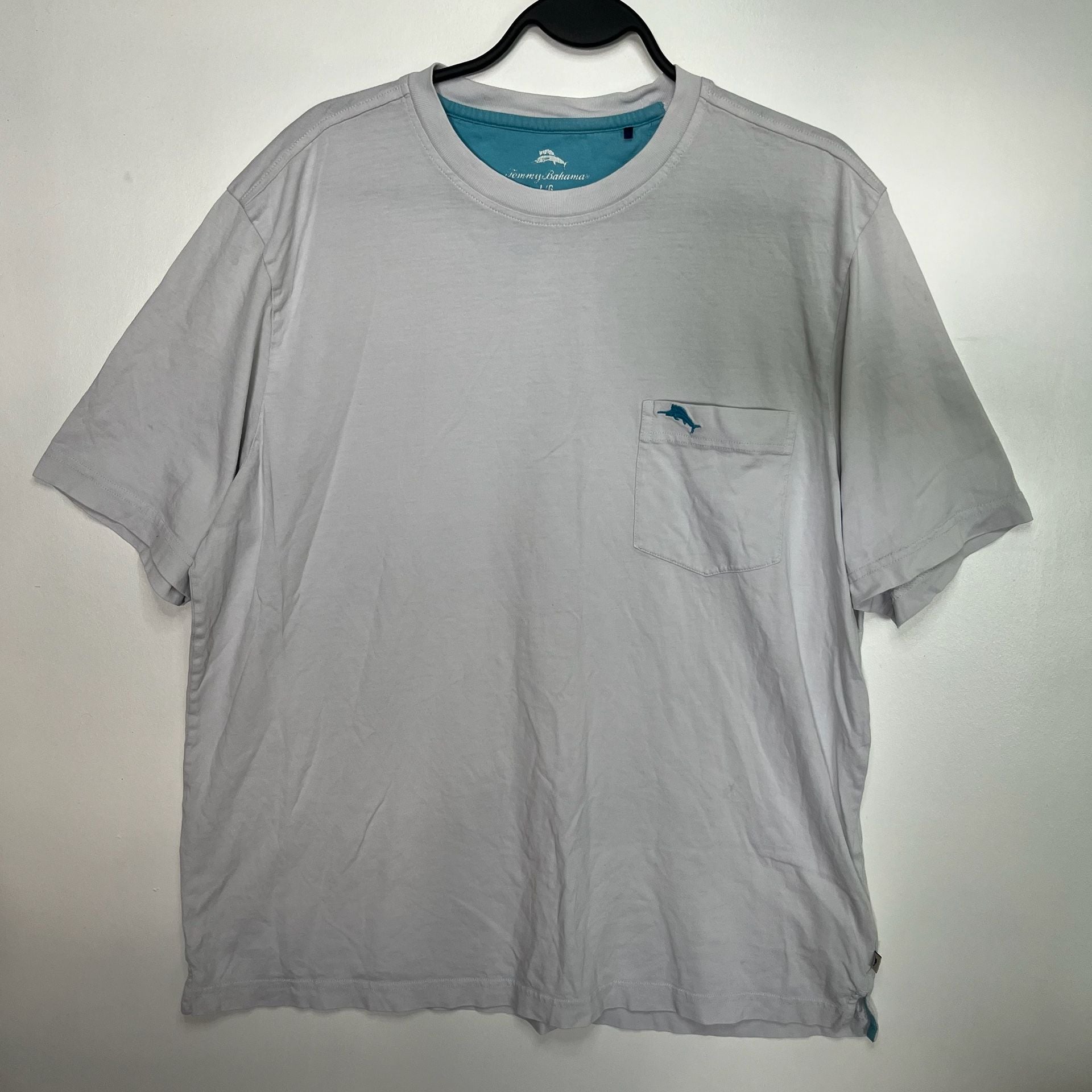 Tommy Bahama Bali Skyline T-Shirt Size L Gray Pocket Short Sleeve 3