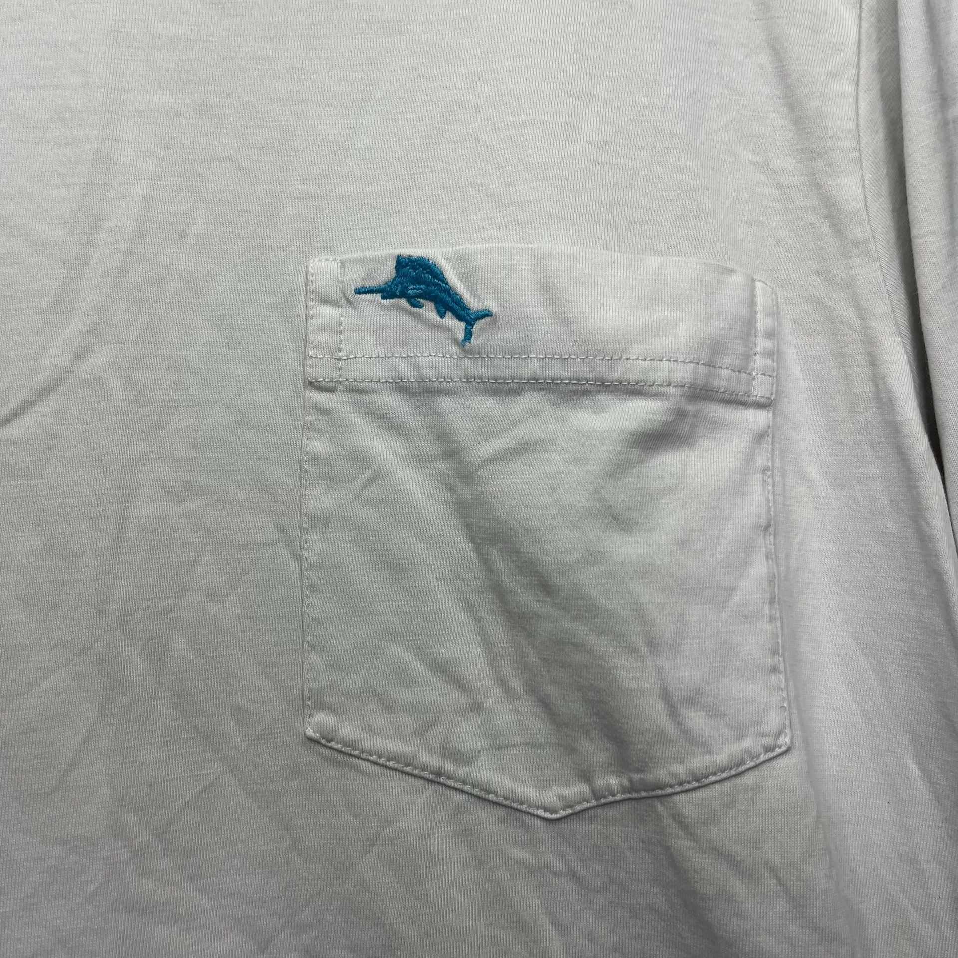 Tommy Bahama Bali Skyline T-Shirt Size L Gray Pocket Short Sleeve 6